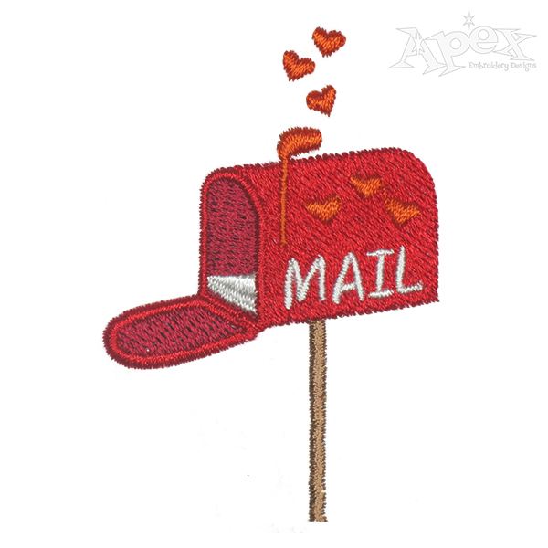 Valentine Love Mailbox Embroidery Design