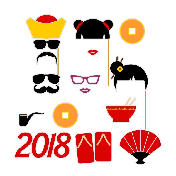 Chinese New Year Photo Props SVG Cuttable Design