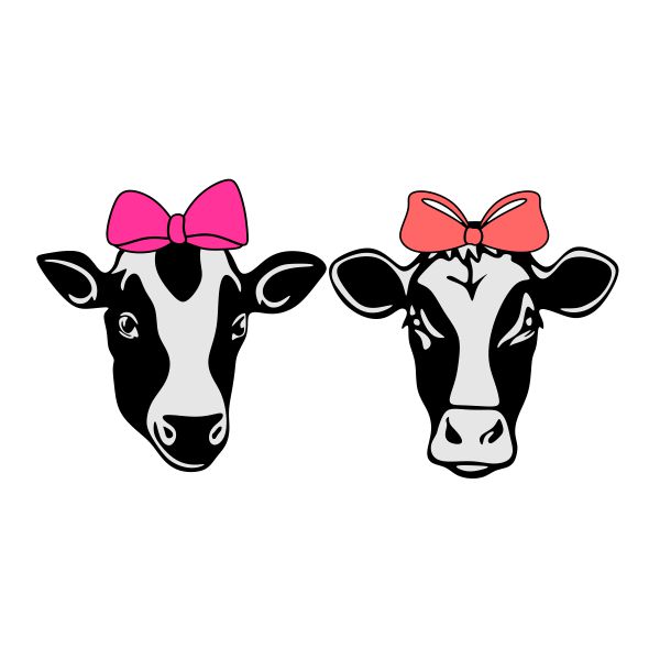 Dairy Cow Bow SVG Cuttable Design