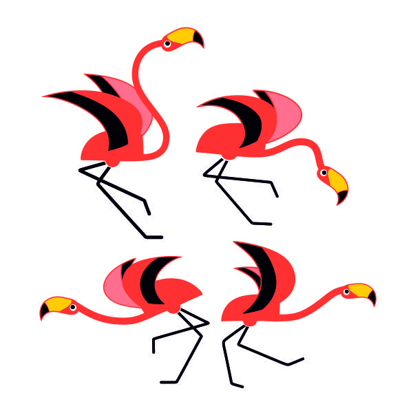 Running Flamingos SVG Cuttable Design