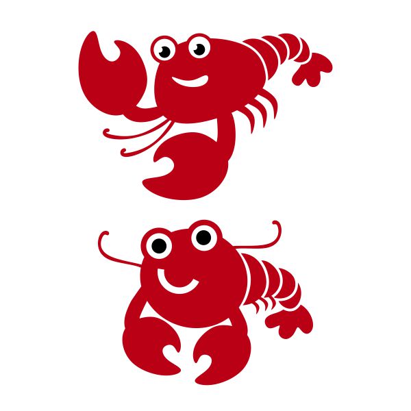 Cute Lobster Crawfish SVG Cuttable Design