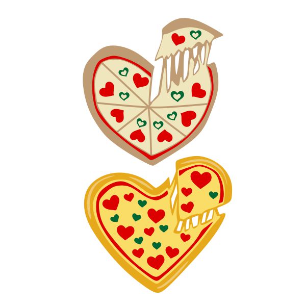 Heart Pizza SVG Cuttable Design