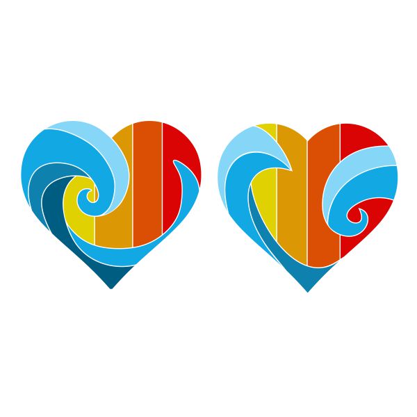 Wave Rainbow Heart SVG Cuttable Design