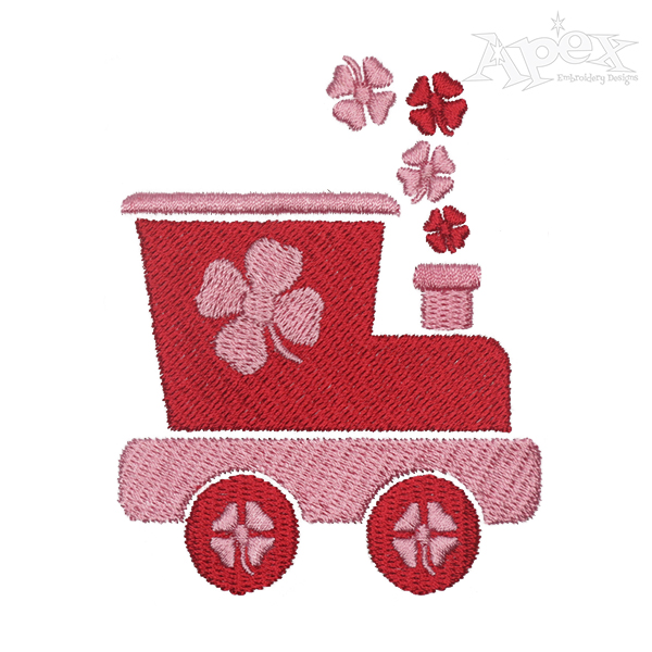 Clover Train Embroidery Design