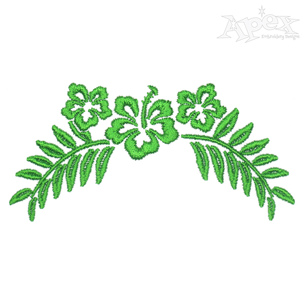 Hibiscus Flower wreath Embroidery Design