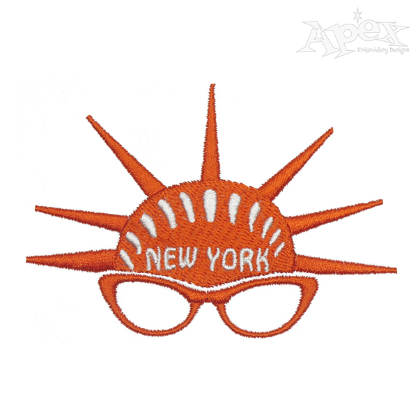 Statue of Liberty Glasses Embroidery Design