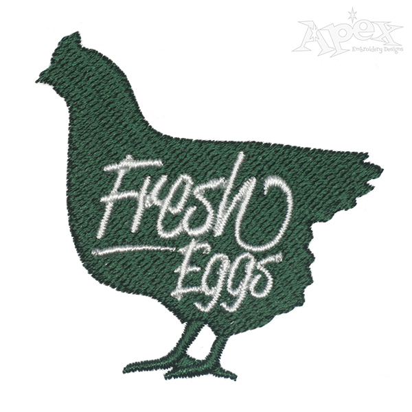 Fresh Eggs Hen Embroidery Design