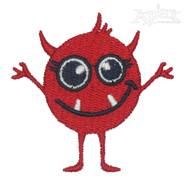 Cute Monster Embroidery Design
