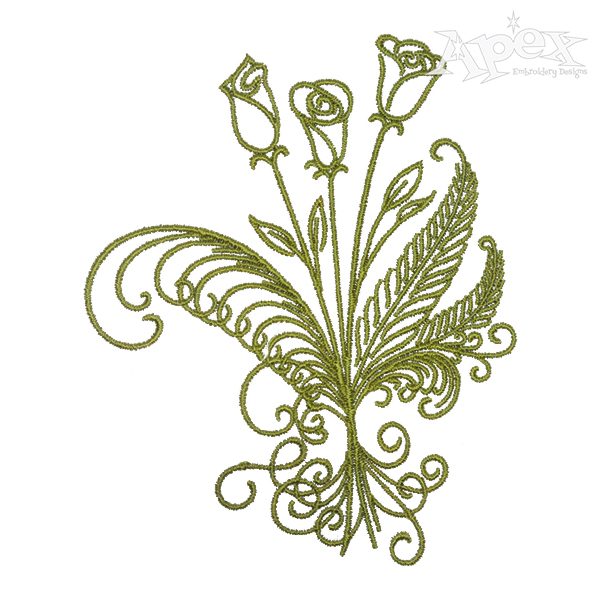 Rose Flowers Embroidery Design