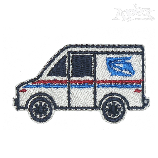 Mail Truck Embroidery Design