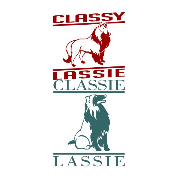 Classy Lassie Dog SVG Cuttable Design