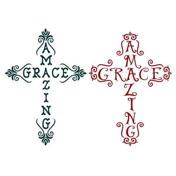Amazing Grace Cross SVG Cuttable Design