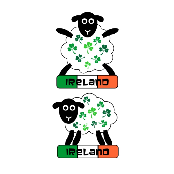 Irish Shamrocks Sheep SVG Cuttable Design