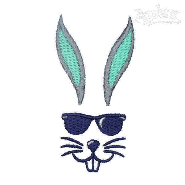 Cool Bunny Embroidery Design