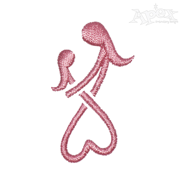 Infinity Heart Mother Daughter Embroidery Design