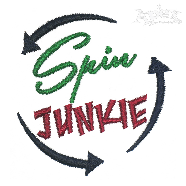Spin Junkie Embroidery Design