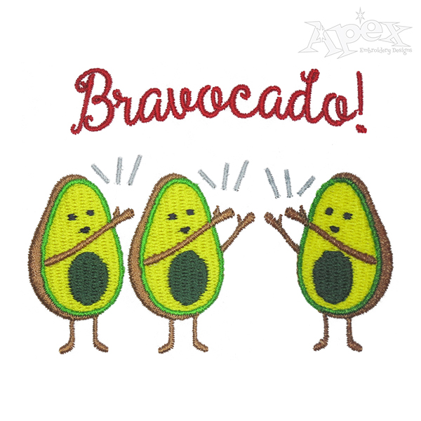 Bravocado Avocado Embroidery Design