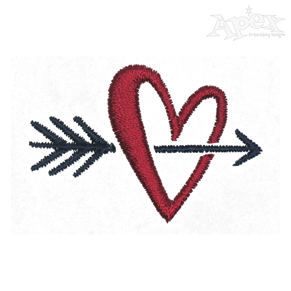 Arrow Heart Embroidery Design