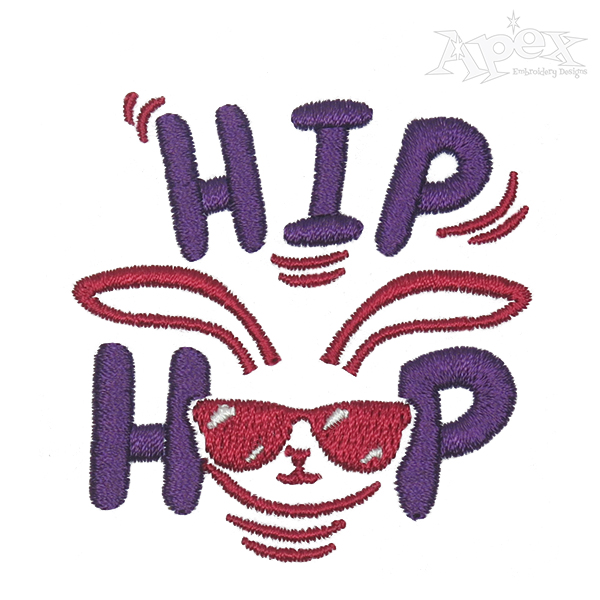 Hip Hop Easter Bunny Embroidery Design