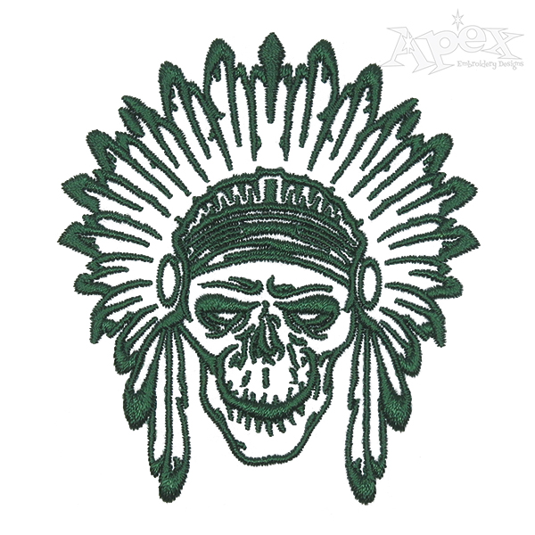 Headdress Skull Embroidery Design