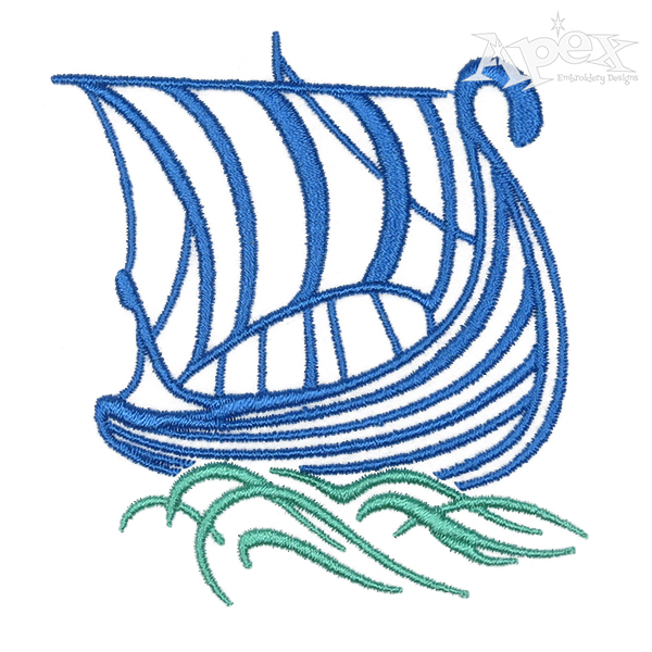 Vintage Boat Embroidery Design