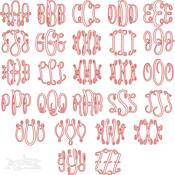 Royal Circle Applique Embroidery Font