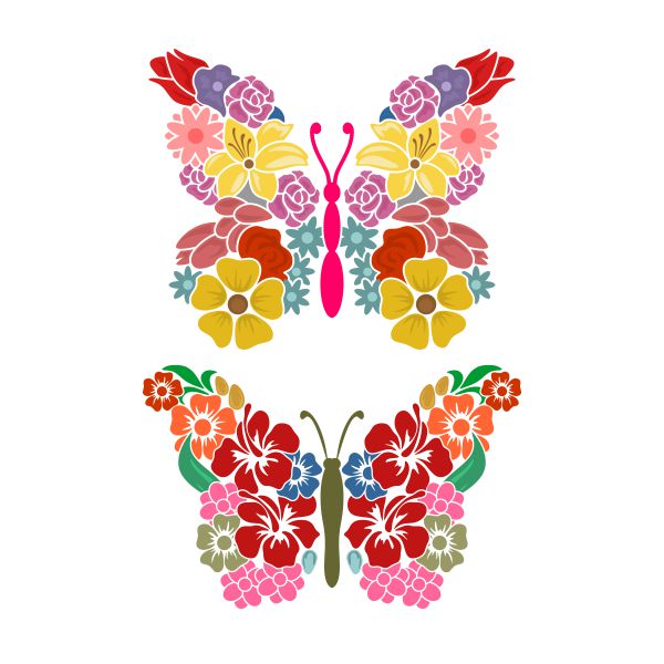 Floral Butterfly SVG Cuttable Design