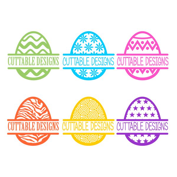 Easter Egg Split SVG Cuttable Frame