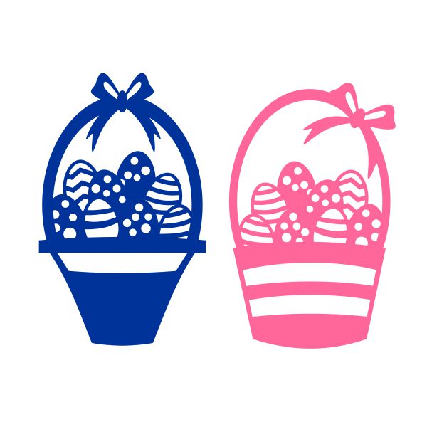 Easter Eggs Basket SVG Cuttable Design
