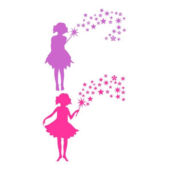 Fairy Girl Silhouette SVG Cuttable Design