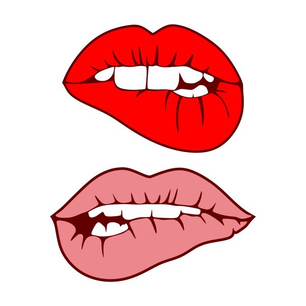 Biting Lips SVG Cuttable Design