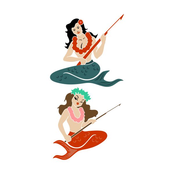 Fishing Mermaid SVG Cuttable Design