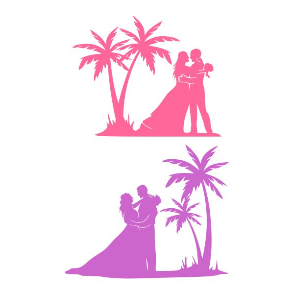 Beach Wedding Couple SVG Cuttable Design