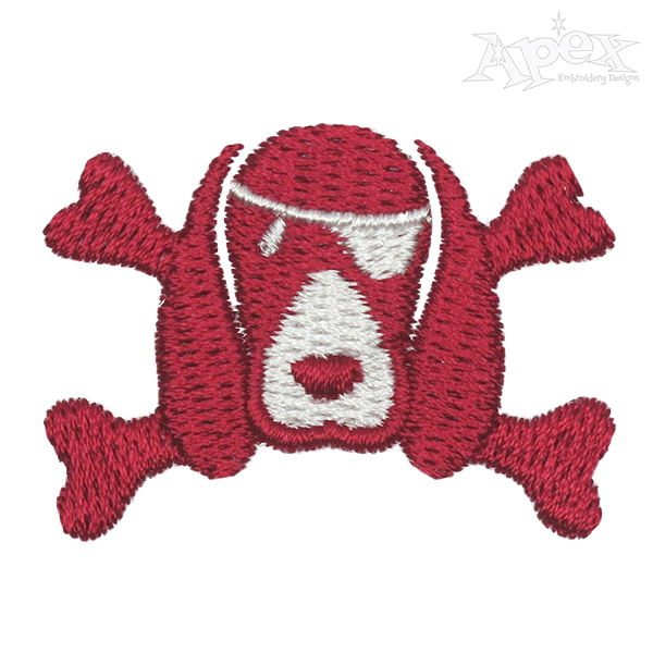 Pirate Crossbones Dog Embroidery Design