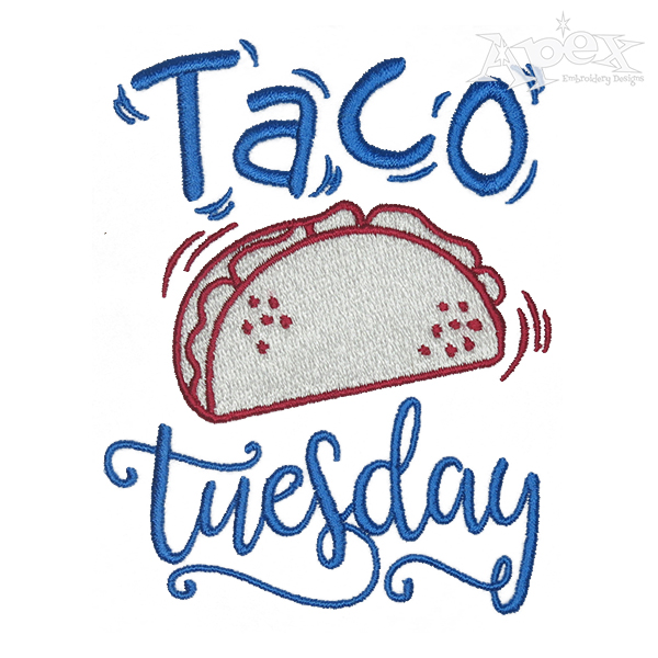 Taco Tuesday Embroidery Design