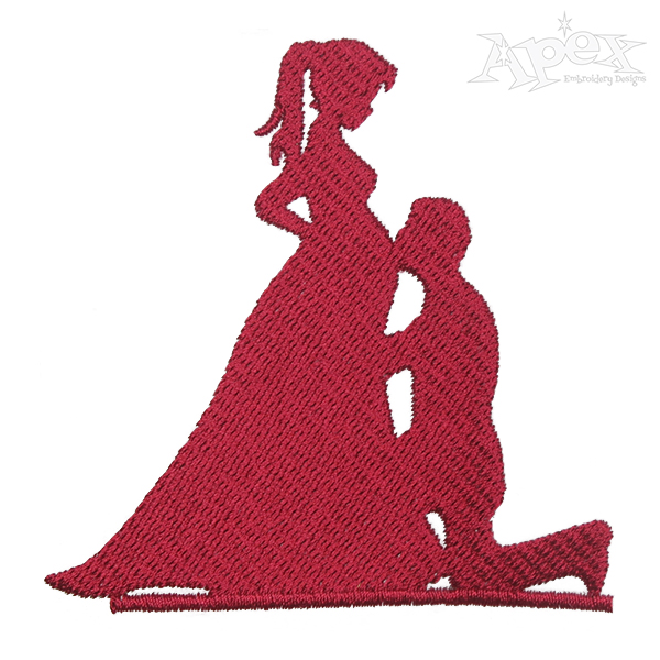 Pregnant Bride and Groom Wedding Couple Embroidery Design