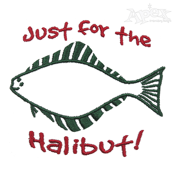 Just for the Halibut Embroidery Design
