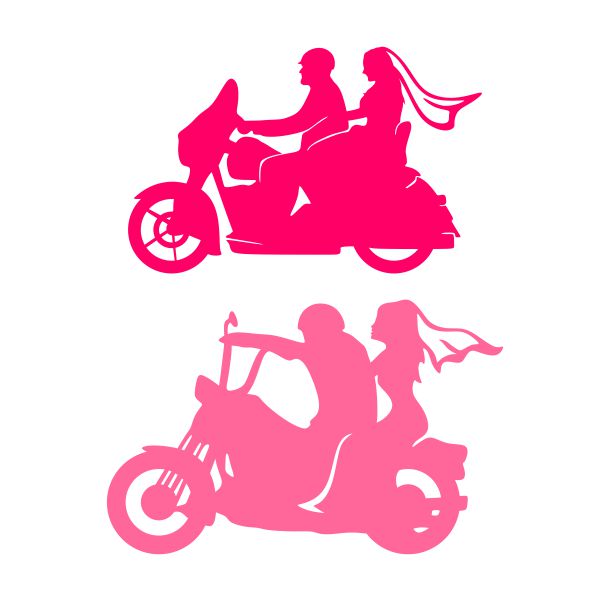 Biker Wedding Couple SVG Cuttable Design