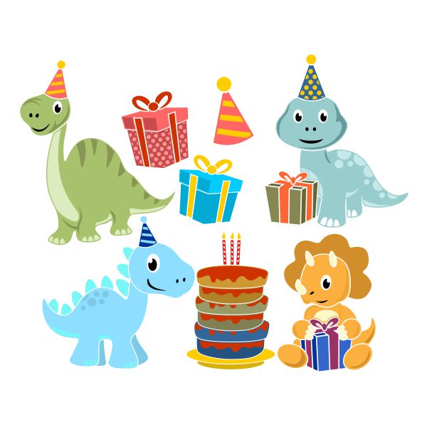 Dinosaur Birthday Party SVG Cuttable Design