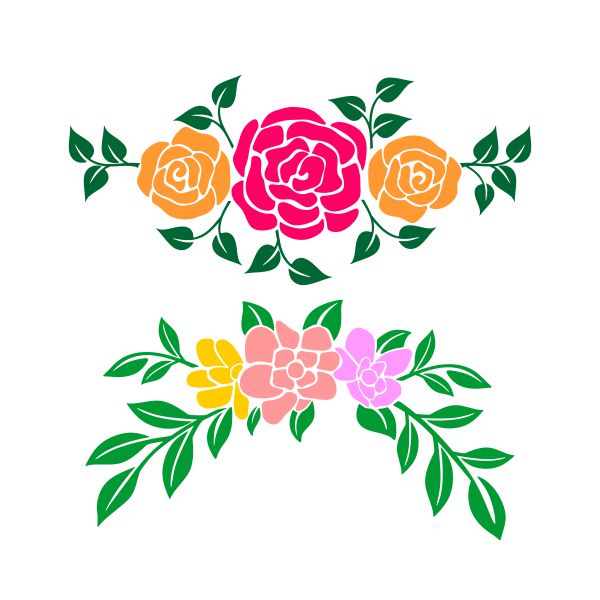 Download Flowers Wreath Cuttable Design Apex Embroidery Designs Monogram Fonts Alphabets
