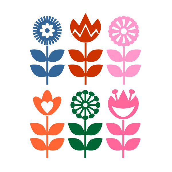 Scandinavia Flower Pack SVG Cuttable Design