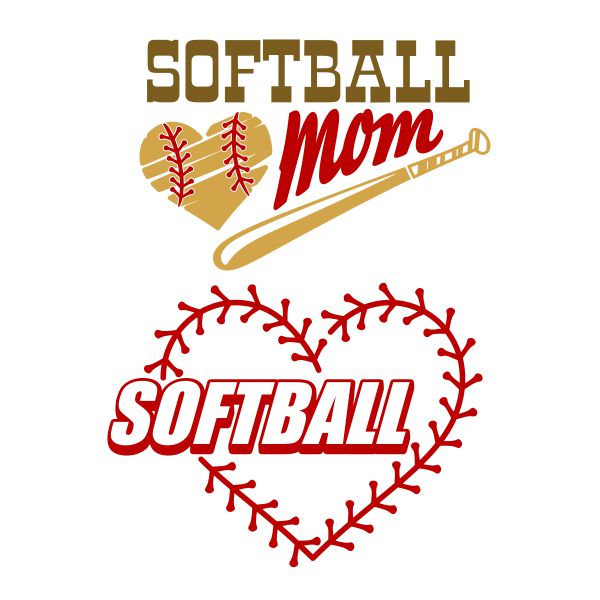 Download Softball Mom Heart Cuttable Design Apex Embroidery Designs Monogram Fonts Alphabets