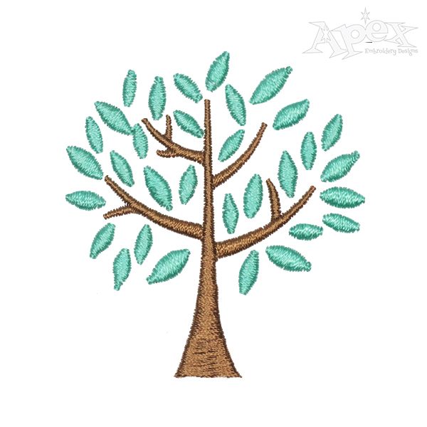 Oak Tree and Acorn Embroidery Design