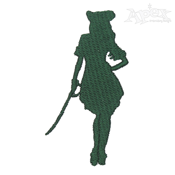 Pirate Lady Silhouette Embroidery Design