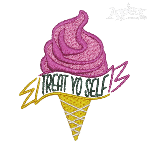 Treat Yo Self Ice Cream Embroidery Design