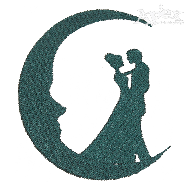 Moon Wedding Couple Embroidery Design