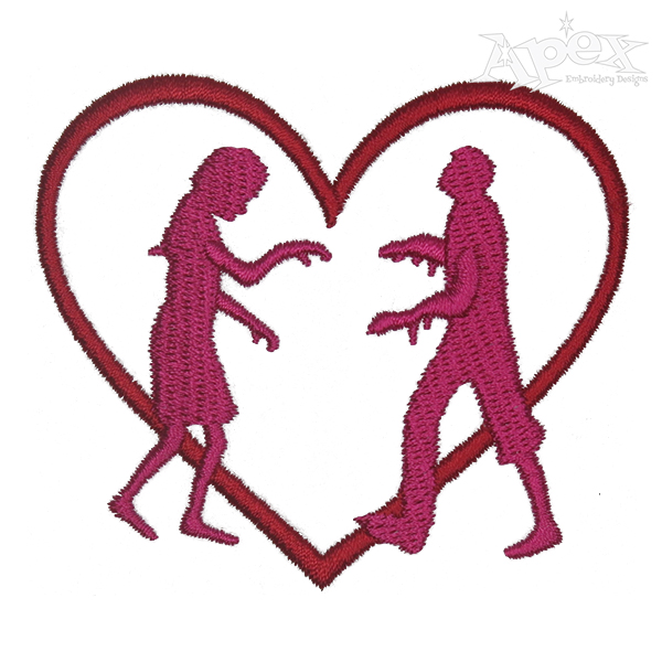 Zombie Love Embroidery Design