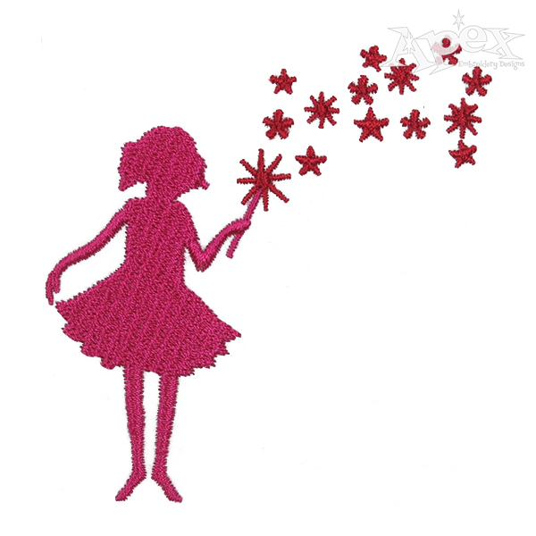 Fairy Girl Silhouette Embroidery Design