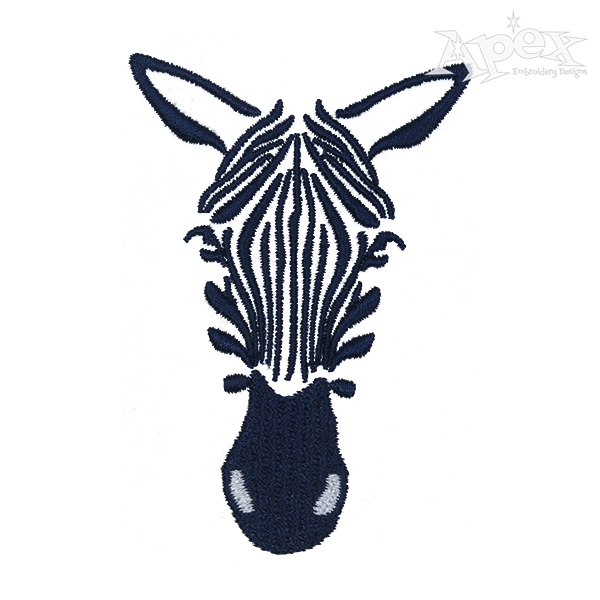 Zebra Face Embroidery Design