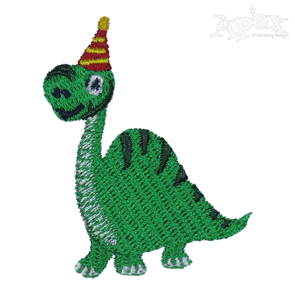 Party Dinosaur Embroidery Design